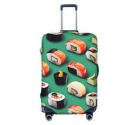 ENRPTY Sushi Food Print Suitcase Decoraitve Covers Washable Suitcase Cover Travel Luggage Accessories, Black, S