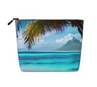ENRPTY Tahiti Beach Print Women'S Makeup Make Up Bag Zipper Pouch Travel Storage Pouch Large Capacity Purse