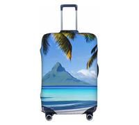 ENRPTY Tahiti Beaches Print Suitcase Decoraitve Covers Washable Suitcase Cover Travel Luggage Accessories, Black, XL