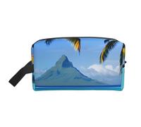 ENRPTY Tahiti Beaches Print Travel Toiletry Zipper Storage Pouch For Women Men Portable Makeup Bag Purse