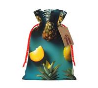 ENRPTY Tropical Fruit Pineapple Print Personalized Drawstring Gift Packing Bag For Anniversary Wedding Christmas