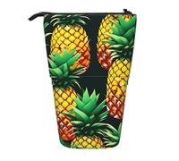 ENRPTY Tropical Fruit Pineapples Print Telescopic Pencil Bag Big Capacity Pop Up Storage Makeup Bag For Office Supplies