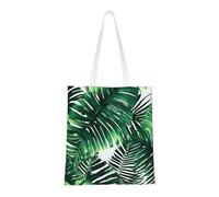 ENRPTY Tropical Palm Banana Leaves Print Canvas Tote Bag Reusable Shoulder Shopping Bags For Daily Use Shopping Travel