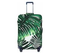 ENRPTY Tropical Palm Banana Leaves Print Suitcase Decoraitve Covers Washable Suitcase Cover Travel Luggage Accessories, Black, L