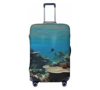 ENRPTY Underwater Ocean View Print Suitcase Decoraitve Covers Washable Suitcase Cover Travel Luggage Accessories, Black, S
