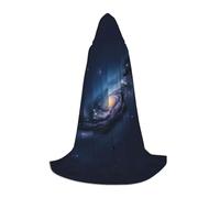 ENRPTY Universe Milky Way Galaxy Print Hooded Cape For Teenagers Unisex Cosplay And Themed Parties Halloween Costume