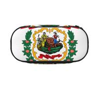 ENRPTY West Virginia State Flag Print With Zipper Compartments Stationery Pencil Bag Portable Cosmetic Storage Bag
