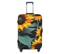 ENRPTY Wild Flower Sunflowers Print Suitcase Decoraitve Covers Washable Suitcase Cover Travel Luggage Accessories, Black, M