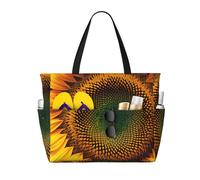 ENRPTY You Are My Sunshine Sunflower Print Large Capacity Beach Travel Bag With Zipper Lightweight Foldable For Vacation