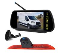 EnruigeOK Automotive Brake Light Wireless Reversing Camera for Ford Transit Van (2014-Present) Full HD 1080P Night Vision Easy Installation with 7 Inch Monitor (# Suction Cup Bracket)