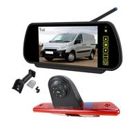 EnruigeOK Automotive Brake Light Wireless Reversing Camera Full HD 1080P for Peugeot Expert Citroen Jumpy Vans (2007-2016) with 7 Inch Monitor (# 1 Bracket)