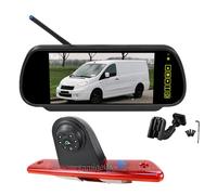 EnruigeOK Automotive Brake Light Wireless Reversing Camera Monitor Kit Full HD 1080P for Citroen Jumpy Fiat Scudo Vans (2007-2016) Toyota ProAce 2013-2016 (# 12 Bracket)