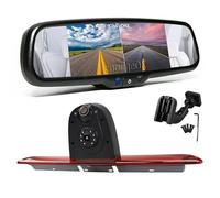 EnruigeOk Automotive HD Dual Lens Brake Light Reversing Camera Night Vision with 6.86" Screen 2 Split Monitor Kit for Mercedes-Benz Sprinter W906 W907 VW Volkswagen Crafter Van (#12 Mount)