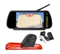 EnruigeOK Automotive Wireless Full HD 1080P Brake Light Reversing Camera Night Vision for Peugeot Boxer Citroen Relay Fiat Ducato (2006-Present) Van with 7 Inch Monitor (# 62 Bracket)