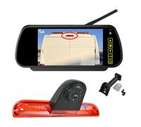 EnruigeOK Automotive Wireless Full HD 1080P Brake Light Reversing Camera Night Vision for Peugeot Boxer Citroen Relay Fiat Ducato (2006-Present) Van with 7 Inch Monitor (# 1 Bracket)