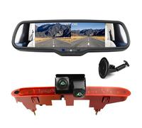 EnruigeOK Brake Light Dual Lens HD Reversing Camera for Citroen Berlingo,Vauxhall Combo E with 6.86 Inch Split Screen Mirror Monitor Kit (# Suction Cup Bracket Kit)