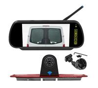 EnruigeOK Brake Light Wireless Reversing Camera for Mercedes Sprinter W906 W907 VW Crafter Van Full HD 1080P with 7 Inch Monitor (# 3A Bracket)