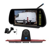 EnruigeOK Brake Light Wireless Reversing Camera for Mercedes Sprinter W906 W907 VW Crafter Van Full HD 1080P with 7 Inch Monitor (# 12 Bracket)