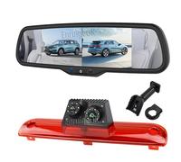 EnruigeOK Dual Lens Brake Light HD Reversing Camera Twin Adjustable Angle Lens for Peugeot Boxer/Citroen Relay/Fiat Ducato Van 2006-Now with Screen 2-Split Monitor Kit (# 1.5 Bracket Kit)