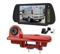 EnruigeOK High Level Brake Light Full HD Reversing Camera for Renault Traffic,Opel/Vauxhall Vivaro Compatible with Nissan NV300 Parking Reverse Camera with Monitor Kit (# 12 Bracket AHD Kit)