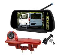 EnruigeOK High Level Wireless Brake Light Reversing Camera for Renault Trafic Van 2014-Present Full HD 1080P Easy Installation with 7 Inch Monitor (# 1 Bracket)
