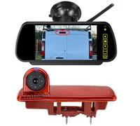 EnruigeOK High Level Wireless Brake Light Reversing Camera for Renault Trafic Van 2014-Present Full HD 1080P Easy Installation with 7 Inch Monitor (# Suction Cup Bracket)