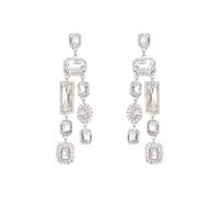 Enrwin - Vintage Rectangle Teardrop Chandelier Earrings Art Deco Wedding Austrian Crystal Earrings for Women Party Prom, Large, Metal, Glass