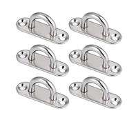 ENSDIEPLS Hook Eye Plate, Pad Eye Plate Hooks Stainless Steel Oval 5 Pcs For Marine Deck Mounting Hardware(M6-50pcs)