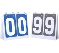 ENSDIEPLS Portable Flip Scoreboard, Sports Flip Scoreboard 00-99 2 Pcs Multicolor(Blue+grey Card)