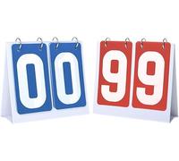 ENSDIEPLS Portable Flip Scoreboard, Sports Flip Scoreboard 00-99 2 Pcs Multicolor(Blue+red Card)