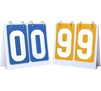 ENSDIEPLS Portable Flip Scoreboard, Sports Flip Scoreboard 00-99 2 Pcs Multicolor(Blue+yellow Card)