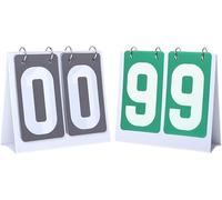 ENSDIEPLS Portable Flip Scoreboard, Sports Flip Scoreboard 00-99 2 Pcs Multicolor(Grey+green Card)