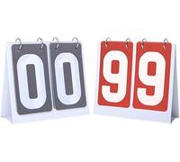 ENSDIEPLS Portable Flip Scoreboard, Sports Flip Scoreboard 00-99 2 Pcs Multicolor(Grey+red Card)