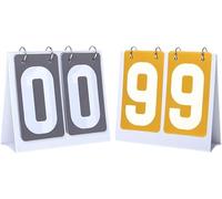 ENSDIEPLS Portable Flip Scoreboard, Sports Flip Scoreboard 00-99 2 Pcs Multicolor(Grey+yellow Card)