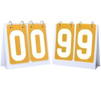 ENSDIEPLS Portable Flip Scoreboard, Sports Flip Scoreboard 00-99 2 Pcs Multicolor(Yellow Card)