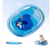 enseak Cooling Water Mat Bed For Dog Cat,Pet WaterBed Water-Filled Cat Cooling Pad，Thickened Ocean-Themed Play Mat With Floating Fish,for Bored Indoor Cats Play Kennel Bed (A,S)