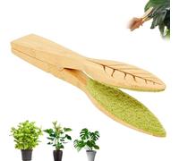 enseak Leaf Cleaning Tongs,cleaning Clips,Leaf-Shaped Cleaning Brush with Wood Handle,Leaf Wipes for Indoor Plants,Leaf Cleaning Pliers Plant Dust Removal