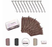Enselling Hair Grips Pack of 150-5cm - Crimped Brown Bobby Pins for Women, Girls and Hairdressing Salons -Perfect for Thick, Thin & Curly Hair Styling (Brown)