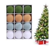 Ensemble De Boules De Noël -12pcs Boules Suspendues Floquées 6 cm, Décorations Arbre De Noël Élégantes | Pendentifs Festifs Pour Mariages, Réunions, Célébrations, Centres Commerciaux, Maison