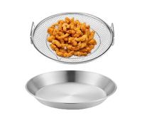 Ensemble Tamis Friture - 8.66 Pouces Tamis | Acier Inoxydable Support - Support Vidange Huile Antirouille Facile à Nettoyer avec Plateau Filter et Panier pour Cuisine Friture Égouttage Aliments