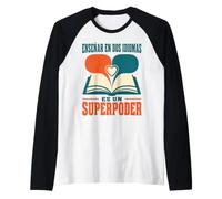 Enseñar En Dos Idiomas ES Un Superpoder Bilingual Teacher Raglan Baseball Tee