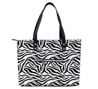 ENSFTF Shoulder Bag for Women - Zebra Print Spacious Tote Handbag with Exterior Pocket, for Daily Use, School, Work & Travel