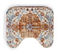 ENSFTF Toilet Mat - Fine Soft Short Fiber, High-Density Eco-Sponge (Absorbent & Quick-Dry), Non-Slip Dot Base, 50x40cm for Bathroom,Retro Bohemian Patterned