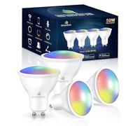 Enshine GU10 Smart Bulb, Tunable White and RGB Colour WiFi Light Bulbs, Compatible with Alexa and Google Home, Music Sync, Remote Control, High Brightness, 5W(50W), No Hub Required, 4 Pack