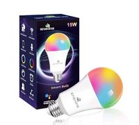 Enshine Screw Smart Bulb, 15W(100W) WiFi Light Bulbs E27, Colour Changing and Tunable White, Compatible with Alexa and Google Home, 1500 Lumens, Remote Control by APP, No Hub Required (Pack of 1)