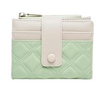 EnShine Tela Women's Slim Credit Card Cash Holder, Coin Pocket Leather Zipper Wallets Mini Pouch Birthday Christmas Gift Wallet, Green, One Size, Modern