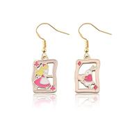ENSIANTH Alice Fans Earrings Alice Fairy Tales Gift Alice Lover Gift White Rabbit Fans Earrings Wonderland Inspired Gifts, S, Stainless Steel, No Gemstone