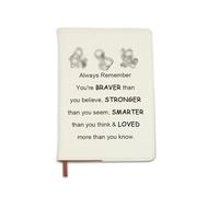 ENSIANTH Bear Friend Leather Notebook Inspirational Always Remember You Are Braver Than You Believe Leather Notebook Friendship Gifts (Bear Notebook)