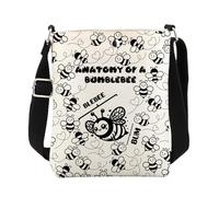 ENSIANTH Bumblebee Gifts Anatomy of a Bumblebee Crossbody Bag for Bee Lovers Sling Purse Bumble bee Messenger Bag (2586 Bumblebee C)