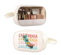 ENSIANTH California State Clear Cosmetic Bag Golden State Vacation -California Travel Makeup Bag Moving Away Souvenir Gift, California Clear, Makeup Bag
